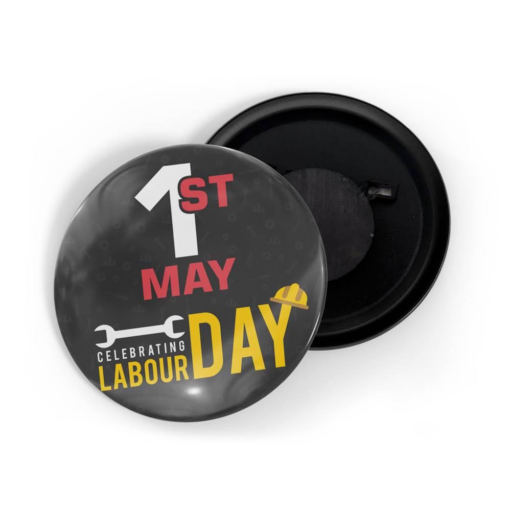 dhcrafts Fridge Magnet Grey Labour's Day 1st May D2 Glossy Finish Design Pack of 1